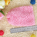 Baby Infant Soft Stretchable Stylish Ribbon Crochet Beanie Hat Cap Pink