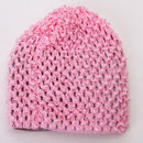 Baby Infant Soft Stretchable Stylish Ribbon Crochet Beanie Hat Cap Pink