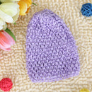 Soft Stretchable Crochet Beanie Cap Hat for Kids Baby Toddler Winter Warm Clothing Accessory - Light Purple