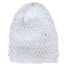 Soft Stretchable Crochet Beanie Cap Hat for Kids Baby Toddler Winter Warm Clothing Accessory- White