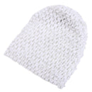 Soft Stretchable Crochet Beanie Cap Hat for Kids Baby Toddler Winter Warm Clothing Accessory- White