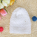 Soft Stretchable Crochet Beanie Cap Hat for Kids Baby Toddler Winter Warm Clothing Accessory- White