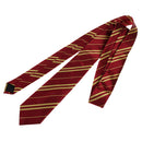 Mens Casual Necktie Narrow Skinny Slim Neck Tie Dark Red Tie with Yellow Stripes