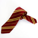 Mens Casual Necktie Narrow Skinny Slim Neck Tie Dark Red Tie with Yellow Stripes