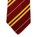 Mens Casual Necktie Narrow Skinny Slim Neck Tie Dark Red Tie with Yellow Stripes