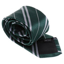 Fashionable Boys Partywear Soft Smooth Stripes Charms Narrow Necktie Shirt Accessory Dark Green