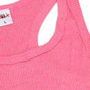 Women Girls Ladies Fashionable Ribbed Design Tank Top Undershirt L Pink