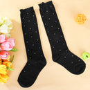 Pair Of Kids Warm Stylish Soft Stretchy Cotton Satin Knee High Socks Black