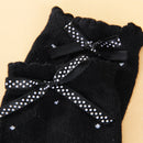 Pair Of Kids Warm Stylish Soft Stretchy Cotton Satin Knee High Socks Black