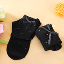 Pair Of Kids Warm Stylish Soft Stretchy Cotton Satin Knee High Socks Black