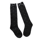 Pair Of Kids Warm Stylish Soft Stretchy Cotton Satin Knee High Socks Black