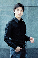 Fashionable Mens Long Sleeve Buttoned Cuffs Pointed Collar Shirt Birthday Party Gift Black XL