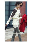 Women Girls Ladies Leopard Print Casual T-shirt Top White