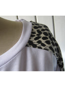 Women Girls Ladies Leopard Print Casual T-shirt Top White