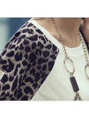 Women Girls Ladies Leopard Print Casual T-shirt Top White
