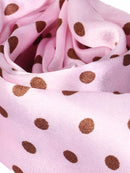 Women Girls Rabbit Ear Satin Headband Hair Band Headpiece Party Supplies -Light pink with coffee polka dots