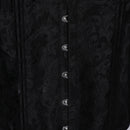 Women Satin Corset with Criss Cross Ribbon Laced Back Black