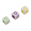 1000 Pcs Acrylic Spacer Beads Square Mixed 6mmx6mm(2/8 inch x2/8 inch) E6X5