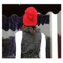 Women Men Big Fluff Ball Hat Outdoor Windproof Cap Red