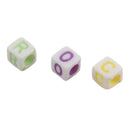 1000 Pcs Acrylic Spacer Beads Square Mixed 6mmx6mm(2/8 inch x2/8 inch) E6X5