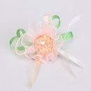 Elegant Bridal Flower Fabric Ring Light orange