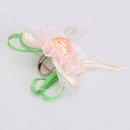 Elegant Bridal Flower Fabric Ring Light orange