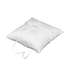 White Satin Crystal Love Heart Wedding Ceremony Ring Bearer Pillow Cushion