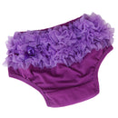 Baby Girl's Pure Cotton Ruffle Pants Bloomers Nappy Cover - S Purple