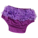 Baby Girl's Pure Cotton Ruffle Pants Bloomers Nappy Cover - S Purple