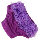 Baby Girl's Pure Cotton Ruffle Pants Bloomers Nappy Cover - S Purple