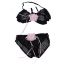 Sexy Babydoll Sheer Lace Triangle Sleepwear Bikini Lingerie Underwear Black