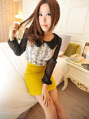 Fashionable Women Girls Ladies Fit Ruffle Skirt PartyWear Birthday Clothing Accessory L Yellow