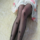 Comfortable Wear Good Elasticity Lip Print Charms Semi Transparent Pantyhose for Women Girls Fashion Clothing Accessory Black