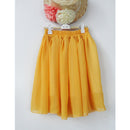 Fashionable Women Girls Ladies Fit Chiffon Pleated Skirt PartyWear Birthday Clothing Accessory Yellow