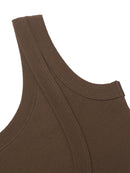 Women Girls Ladies Long Backless Tank Top Camisole Coffee