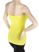 Adjustable Shoulder Strap Long Spaghetti Camisole Tank Top Women Girls Summer Clothing Apparel Gift Yellow US 8-10