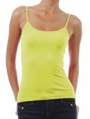 Women Girls Ladies Adjustable Spaghetti Strap Tank Top M Yellow