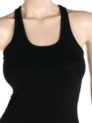 Women Girls Ladies Floral Lace Back Tank Top S Black