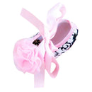 Toddler Infant Baby Girl Shoes Soft Soles Non-slip Pink Silk Ribbon Shoes for 0-6 Months