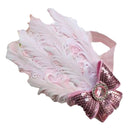 Fashionable Cute Feather Rhinestone Headband Headwear Hair Accessory Baby Pink