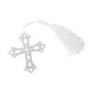 Cross Shaped Bookmark Label With Tassels Stationary Wedding Party Supplies Ceremony Gift Silver