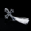 Cross Shaped Bookmark Label With Tassels Stationary Wedding Party Supplies Ceremony Gift Silver