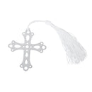 Cross Shaped Bookmark Label With Tassels Stationary Wedding Party Supplies Ceremony Gift Silver