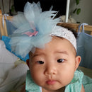 Cute Fashionable Baby Toddler Flower Lace Headband Headwear Hair Accessory Light Blue