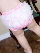 Lovely Baby Girl Ruffle Bloomers Pants Diaper Cover 0-2 years S Pink With Dots