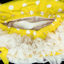 Lovely Baby Girl Ruffle Bloomers Pants Diaper Cover 0-2 years S Yellow With Dots