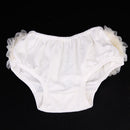 Lovely Baby Girl Ruffle Bloomers Pants Diaper Cover 0-2 years S Creamy