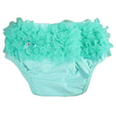 Lovely Baby Girl Ruffle Bloomers Pants Diaper Cover 0-2 years S Aqua Green
