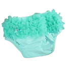 Lovely Baby Girl Ruffle Bloomers Pants Diaper Cover 0-2 years S Aqua Green