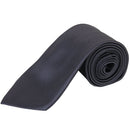 Men's Tie Classic Jacquard Woven Fine Grids Necktie Dark Grey 10cm